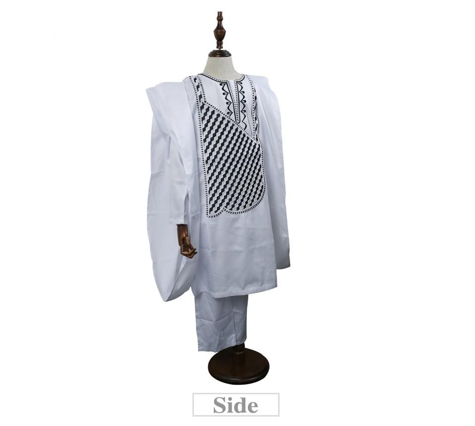 no cap african clothes men dashiki father son boy kids suits tops shirt pant 3 pieces set embroidery white african mens clothing