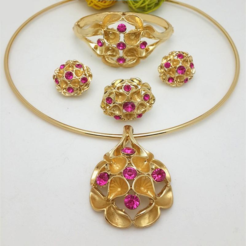 ZuoDi 2019 Fashio African Beads Jewelry Set Nigerian Woman Wedding jewelry set Brand Dubai Gold Colorful Jewelry Sets Wholesale