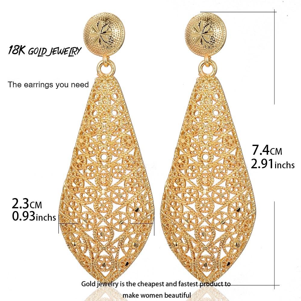 Wando Fashion Dubai jewelry hollow Street Style Gold colour France Earrings For Women Punk Party Earrings for Women/Girl E82