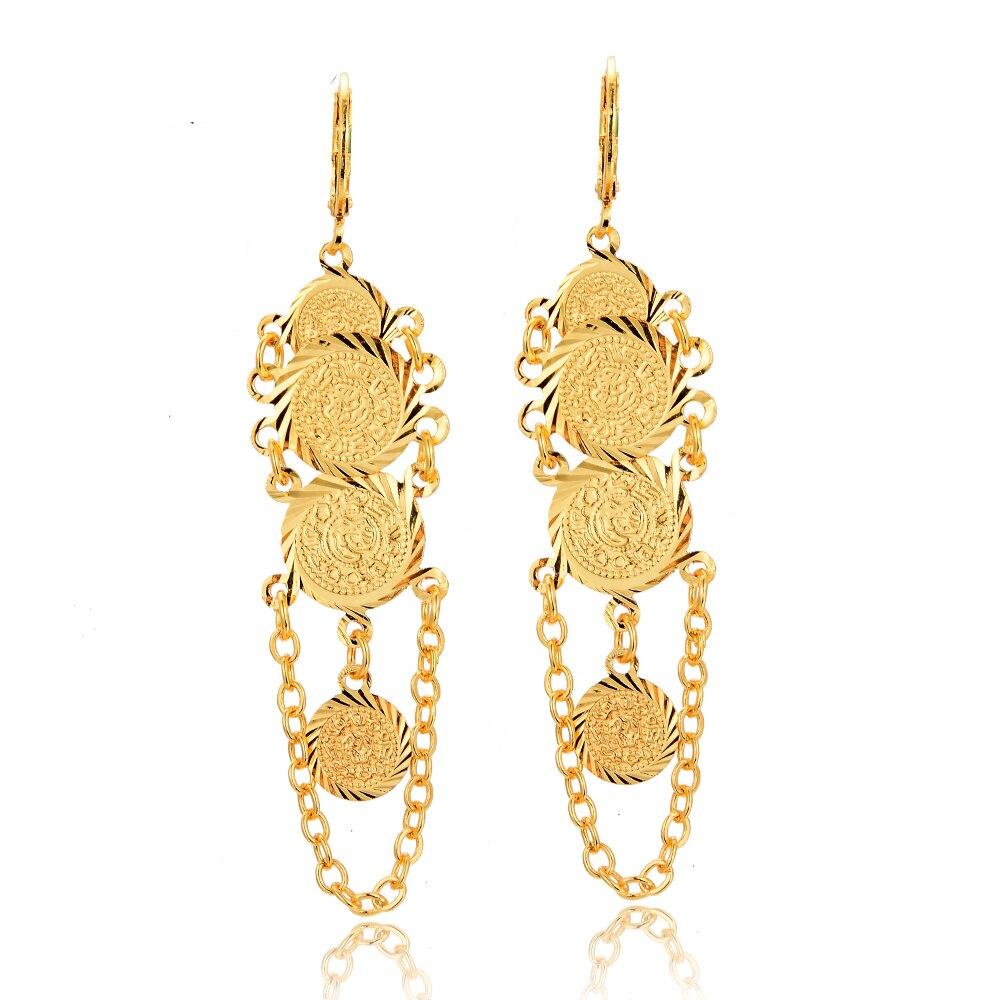 Wando Fashion Dubai jewelry hollow Street Style Gold colour France Earrings For Women Punk Party Earrings for Women/Girl E82