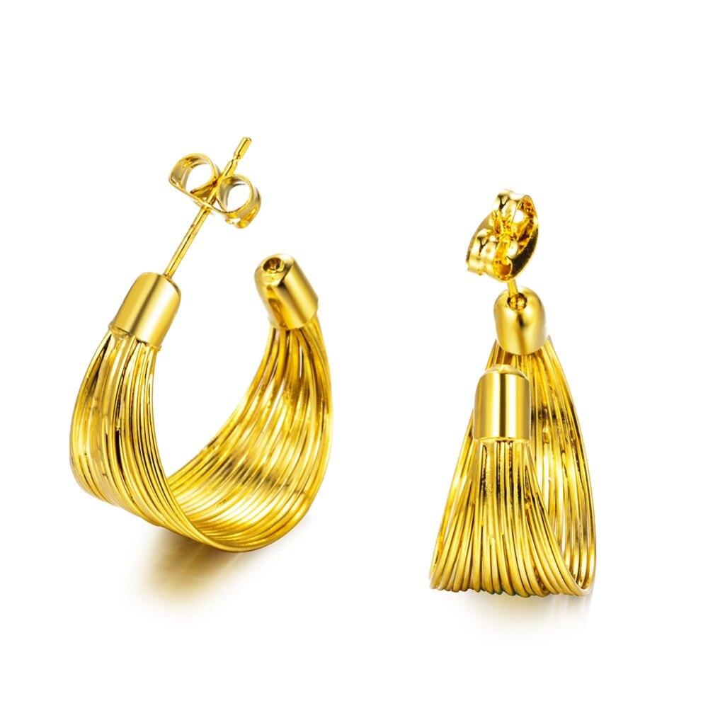 Wando Fashion Dubai jewelry hollow Street Style Gold colour France Earrings For Women Punk Party Earrings for Women/Girl E82