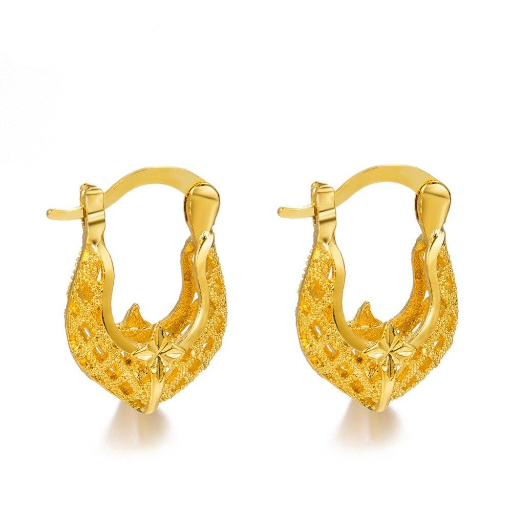 Wando Fashion Dubai jewelry hollow Street Style Gold colour France Earrings For Women Punk Party Earrings for Women/Girl E82