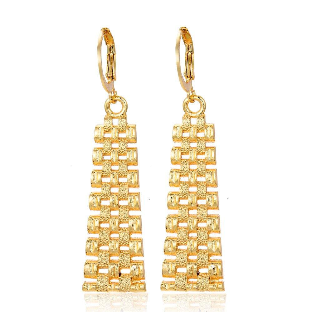 Wando Fashion Dubai jewelry hollow Street Style Gold colour France Earrings For Women Punk Party Earrings for Women/Girl E82