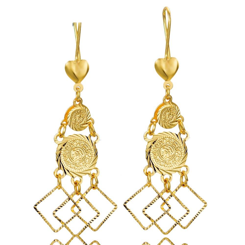 Wando Fashion Dubai jewelry hollow Street Style Gold colour France Earrings For Women Punk Party Earrings for Women/Girl E82