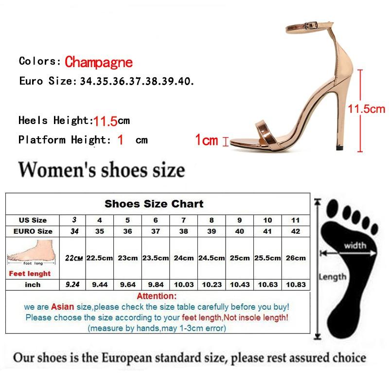 Eilyken 2020 New Design Champagne Open Toe Thin Heels Party For Women Sandals Fashion Buckle Back Strap Ladies Shoes size 35-42