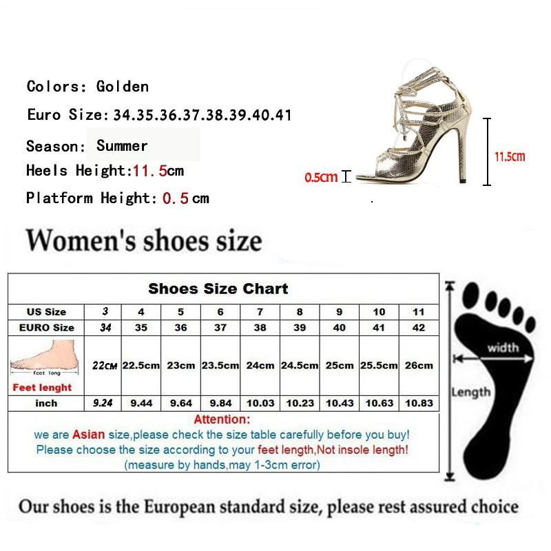 Eilyken Golden Woman Sandals Sexy Cut-outs Cross-tied Summer Gladiator Sandals 2020 Ladies Peep Toe Lace-up Dress Shoes Woman