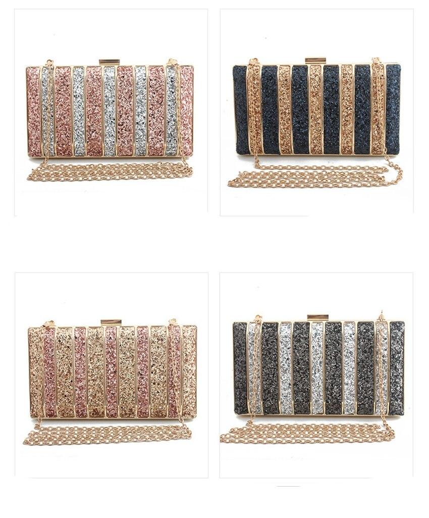 Sweet lady color matching chain bag ladies diamonds sequins magic glitter evening dress bag shoulder diagonal dinner clutch