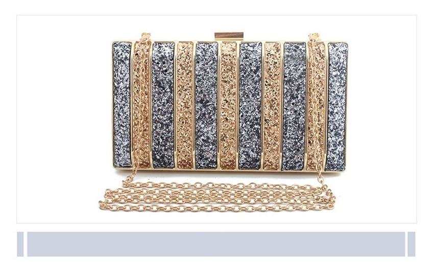 Japan and South Korea wind diamonds sequins magic color glitter evening dress clutch bag shoulder diagonal evening bag