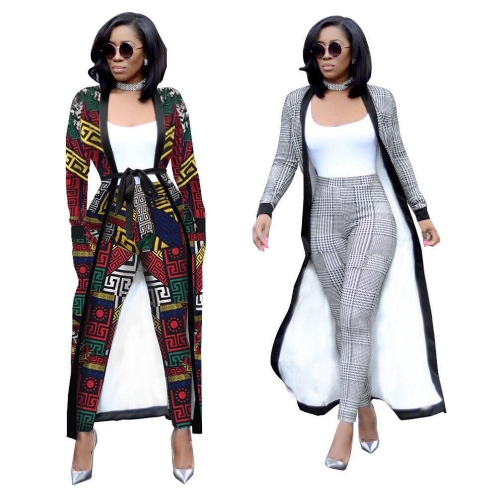 Print African Dresses for Women 2 Piece Set Dashiki Plus Size African Clothes Africa Clothing Pants Suit Bazin Robe Africaine