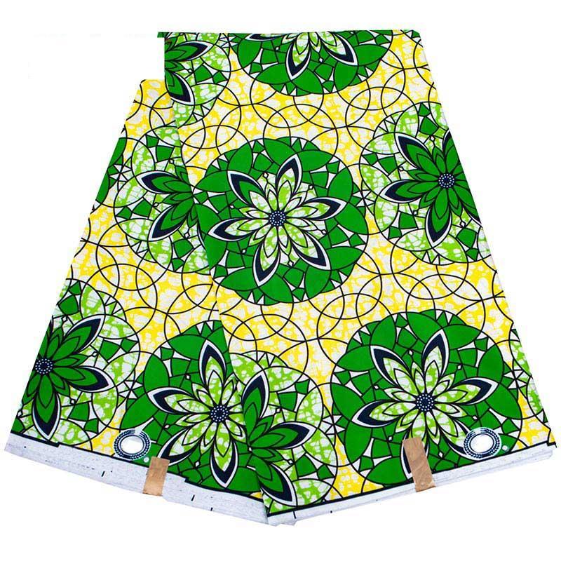 XIAOHUAGUA African Fabric Green Polyester Ankara Traditional Batik High Quality Sewing Women's Party Dresses FP6420