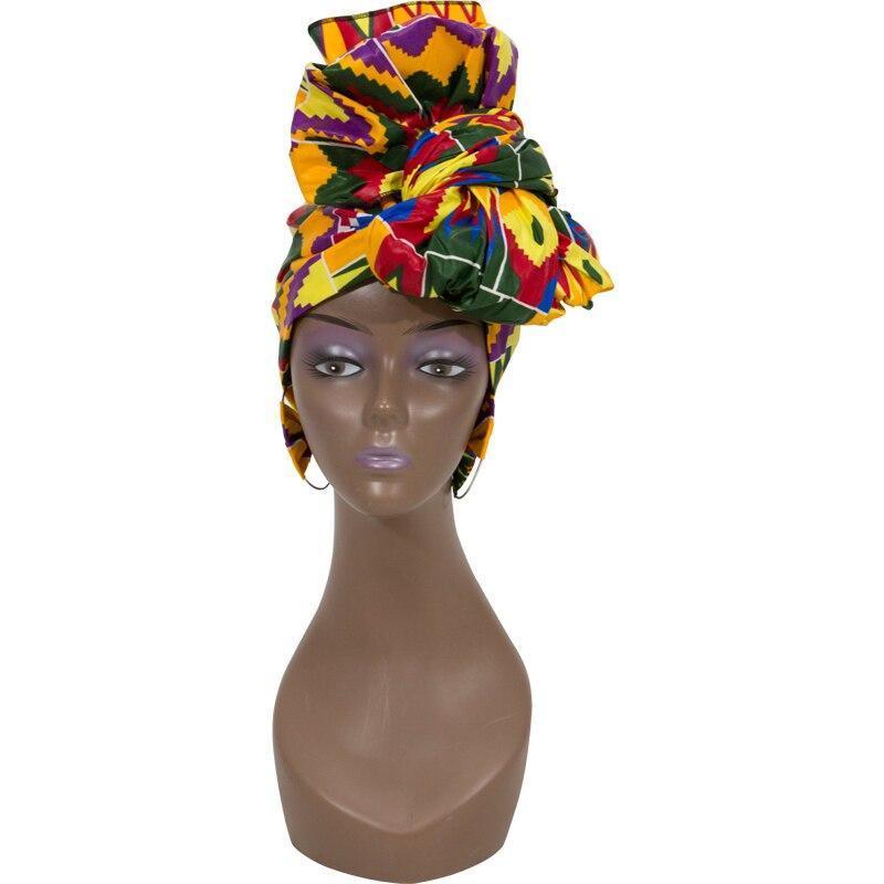 2020 Fashion African Head Scarf And Warrings 2 Pieces Women African Clothing Bazin Rich Headwear Wax Ankara Hairband SP018