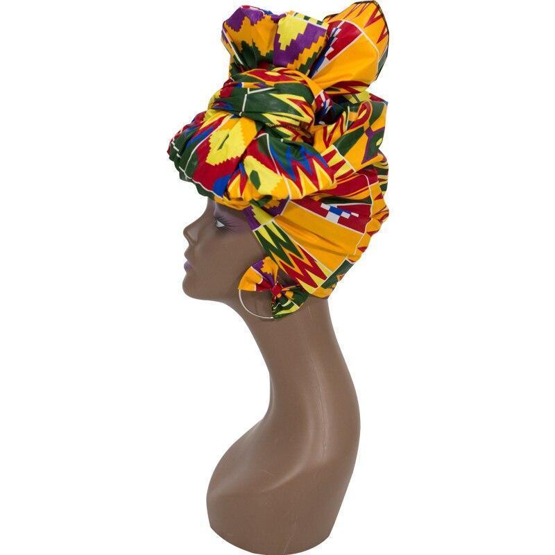 2020 Fashion African Head Scarf And Warrings 2 Pieces Women African Clothing Bazin Rich Headwear Wax Ankara Hairband SP018